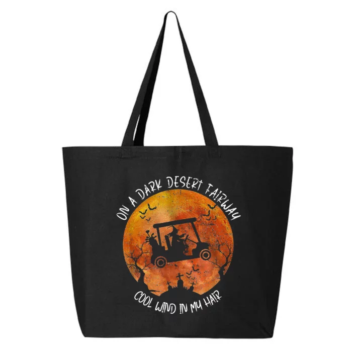 Halloween Witch Riding Golf Cart On A Dark Desert Fairway 25L Jumbo Tote