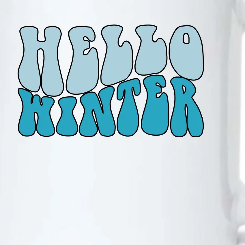 Hello Winter Retro Black Color Changing Mug