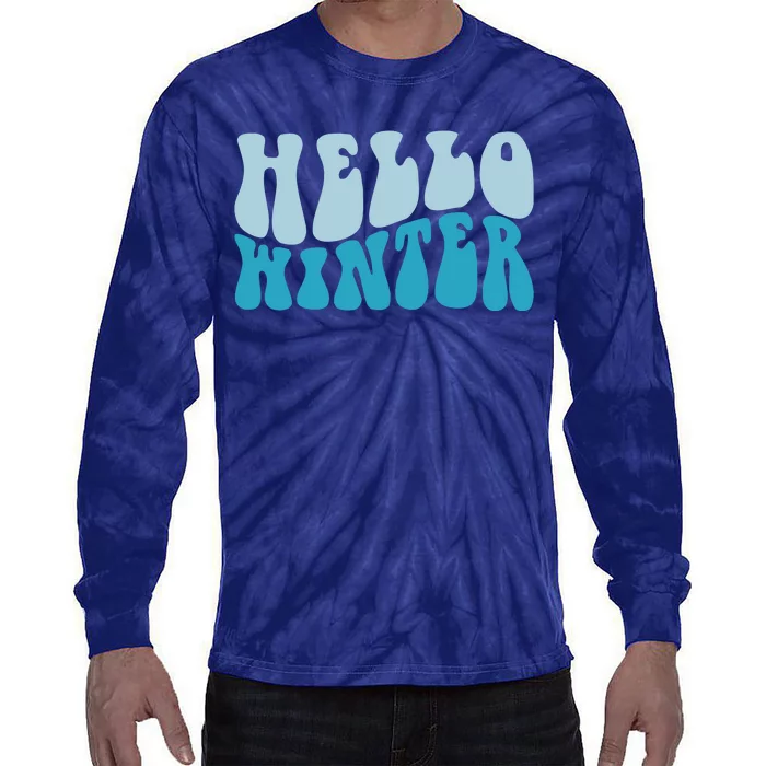 Hello Winter Retro Tie-Dye Long Sleeve Shirt