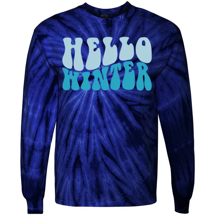 Hello Winter Retro Tie-Dye Long Sleeve Shirt