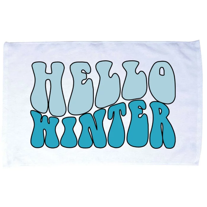 Hello Winter Retro Microfiber Hand Towel