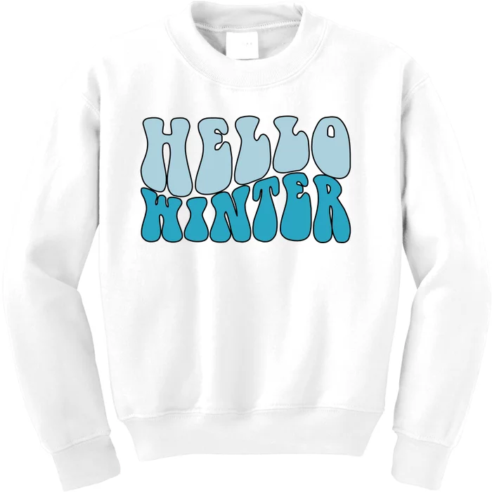 Hello Winter Retro Kids Sweatshirt