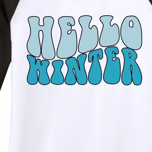 Hello Winter Retro Women's Tri-Blend 3/4-Sleeve Raglan Shirt