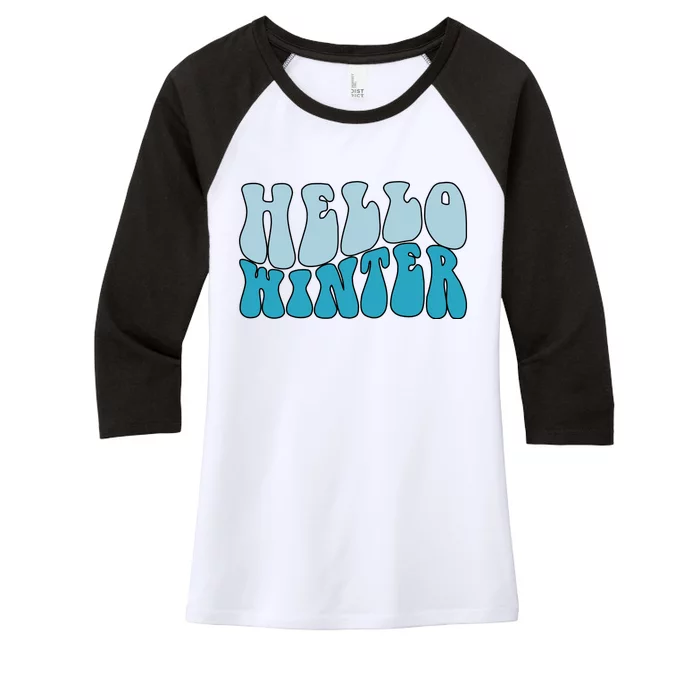 Hello Winter Retro Women's Tri-Blend 3/4-Sleeve Raglan Shirt