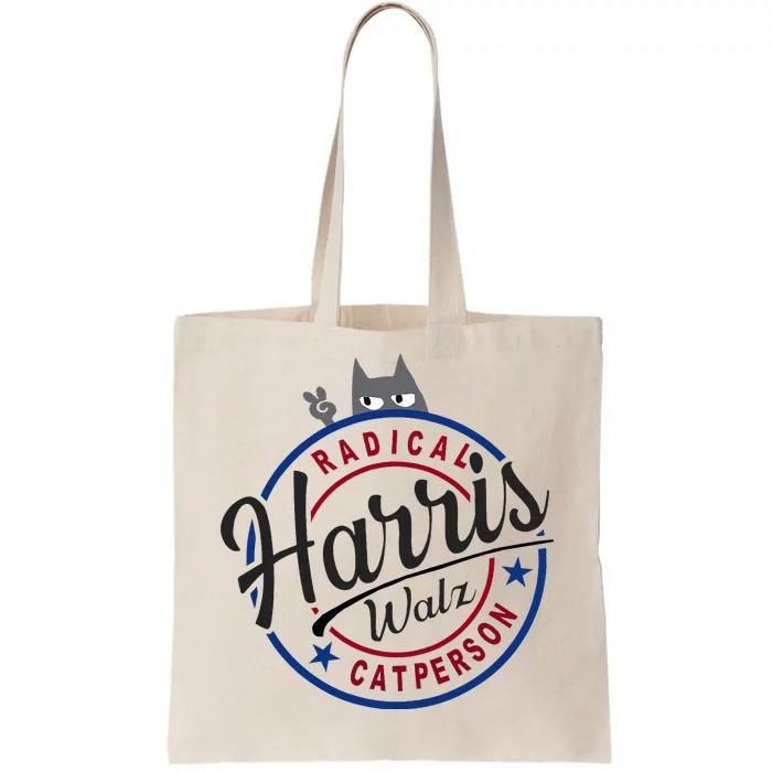 Harris Walz Radical Cat Lady Person Election Kamala Walz Tote Bag