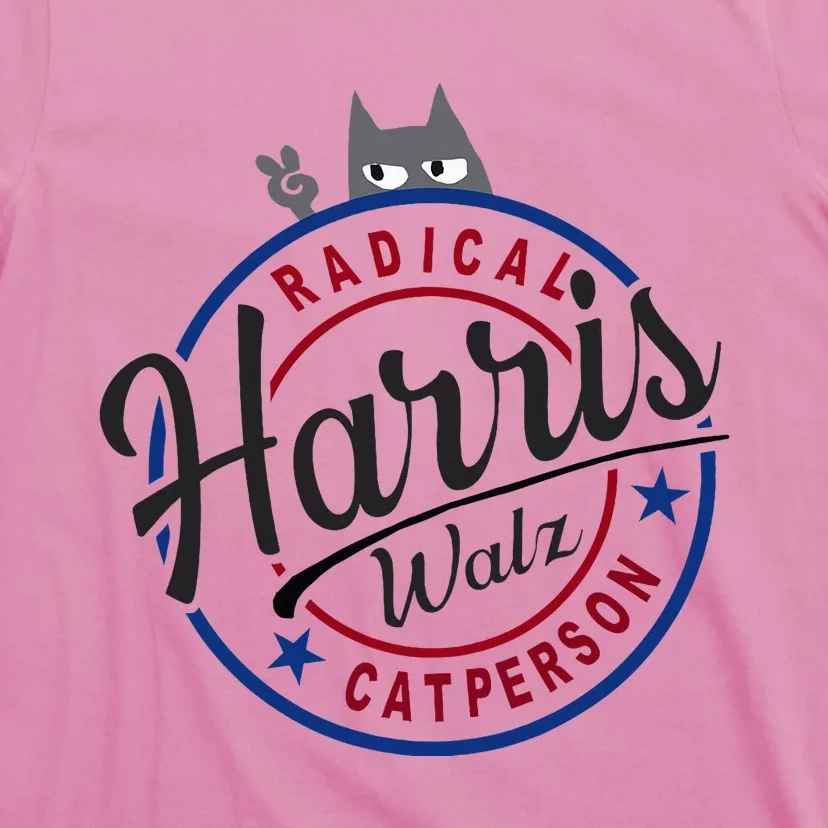 Harris Walz Radical Cat Lady Person Election Kamala Walz T-Shirt