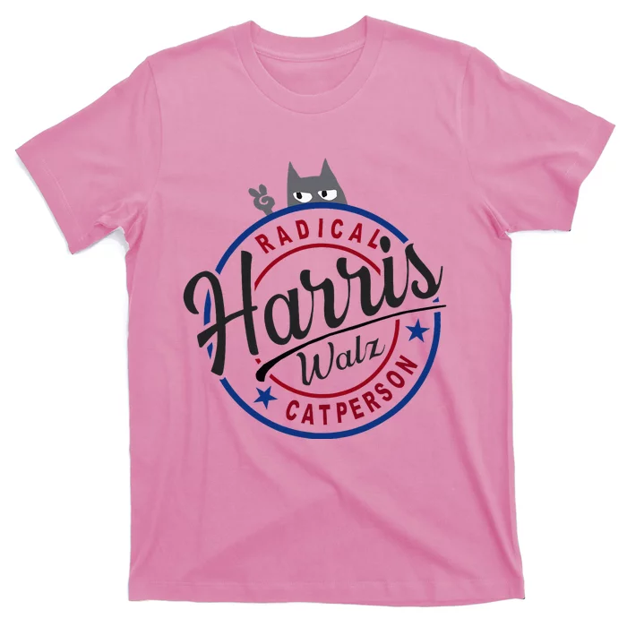 Harris Walz Radical Cat Lady Person Election Kamala Walz T-Shirt