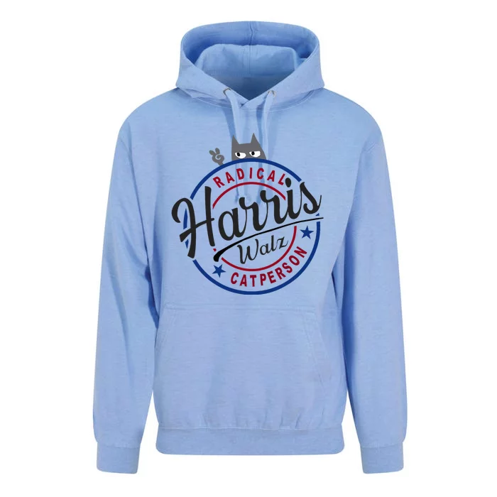 Harris Walz Radical Cat Lady Person Election Kamala Walz Unisex Surf Hoodie