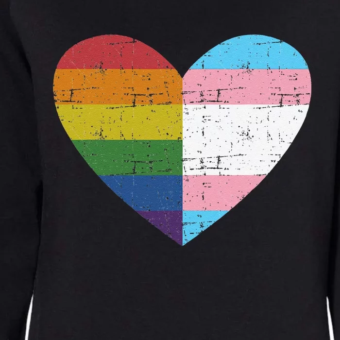 Heart With Rainbow And Transg Flag For Pride Month Womens California Wash Sweatshirt