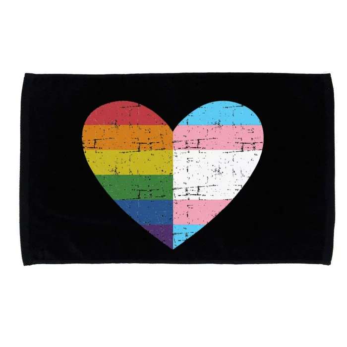 Heart With Rainbow And Transg Flag For Pride Month Microfiber Hand Towel