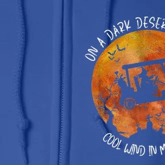 Halloween Witch Riding Golf Cart On A Dark Desert Fairway Full Zip Hoodie