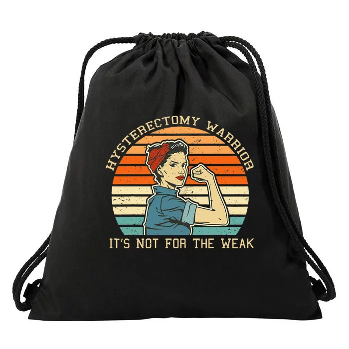 Hysterectomy Warrior Retro Uterus Removal Surgery Recovery Drawstring Bag