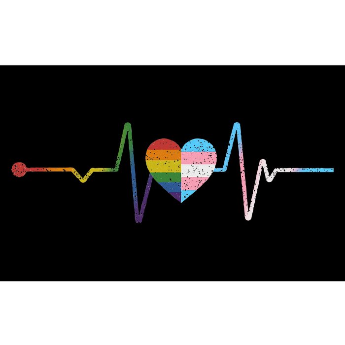 Heartbeat With Rainbow Flag Lgbt Bumper Sticker