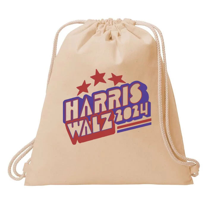 Harris Walz Retro Vibe Kamala Harris Election 2024 Drawstring Bag