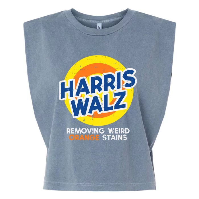 Harris Walz Removing Weird Orange Stains Garment-Dyed Women's Muscle Tee