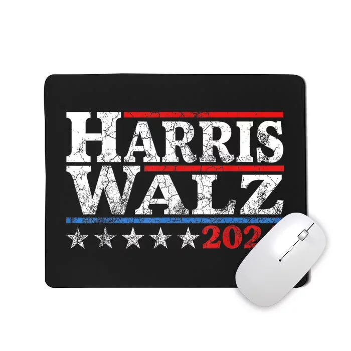 Harris Waltz2024 Retro Stripe Kamala Harris Tim Waltz24 Mousepad