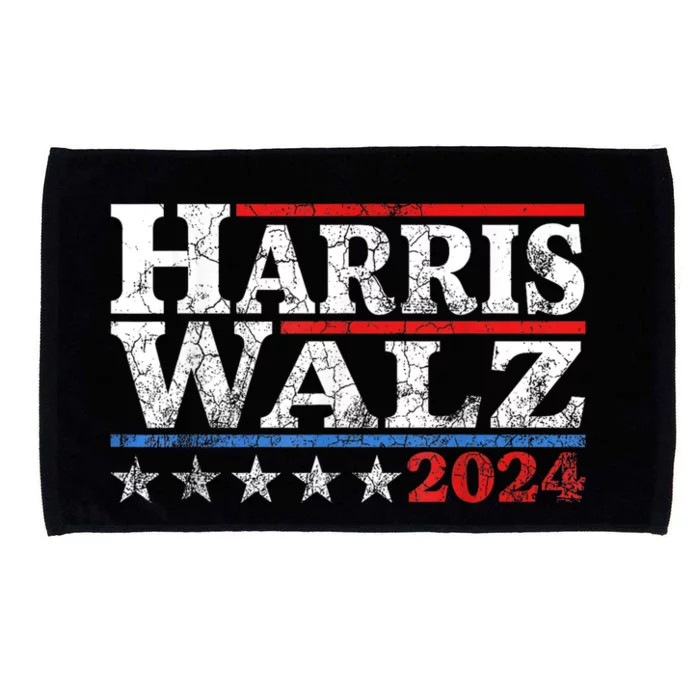 Harris Waltz2024 Retro Stripe Kamala Harris Tim Waltz24 Microfiber Hand Towel