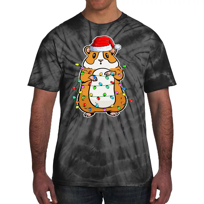 Hamsters Wearing Santa Hat Xmas Hamsters Lover Christmas Tie-Dye T-Shirt