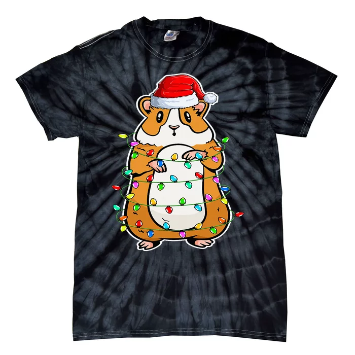 Hamsters Wearing Santa Hat Xmas Hamsters Lover Christmas Tie-Dye T-Shirt