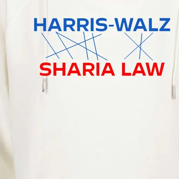 Harris Walz Sharia Law Womens Funnel Neck Pullover Hood