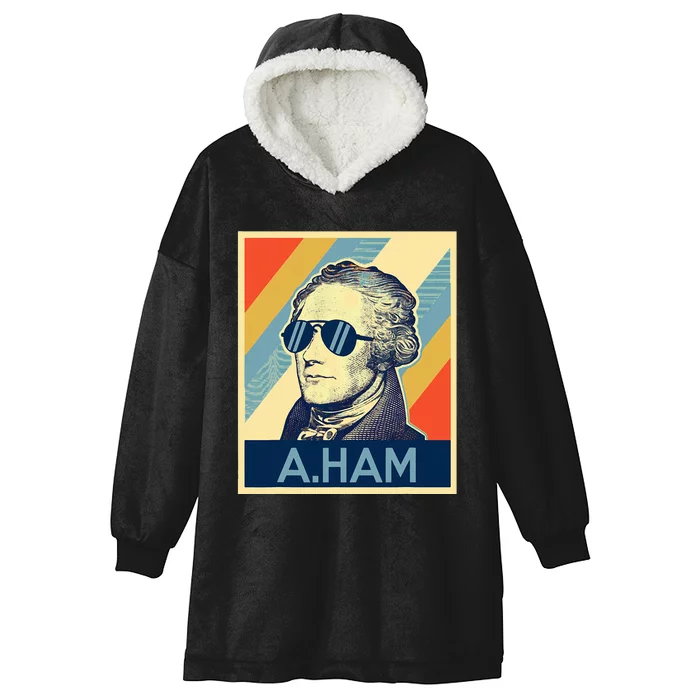 Hamilton Wearing Sunglasses Hooded Wearable Blanket