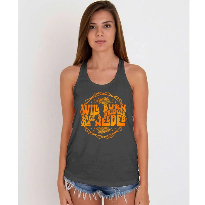 Halloween Witch: Sage Burning & Bridge Women's Knotted Racerback Tank