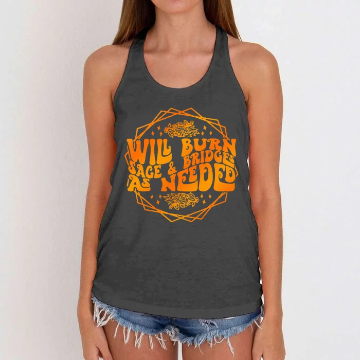 Halloween Witch: Sage Burning & Bridge Women's Knotted Racerback Tank