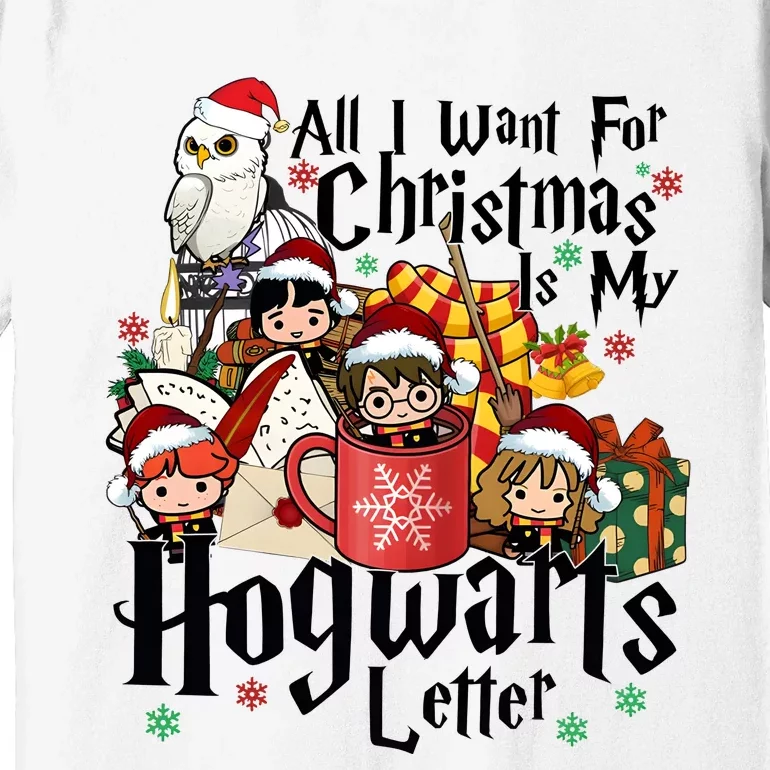 Harry Wizard School Christmas Letter Premium T-Shirt