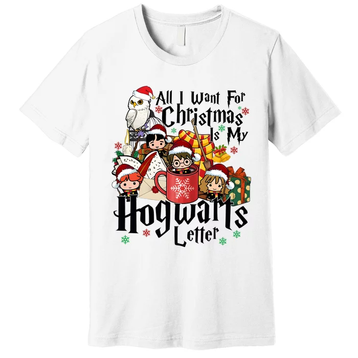 Harry Wizard School Christmas Letter Premium T-Shirt