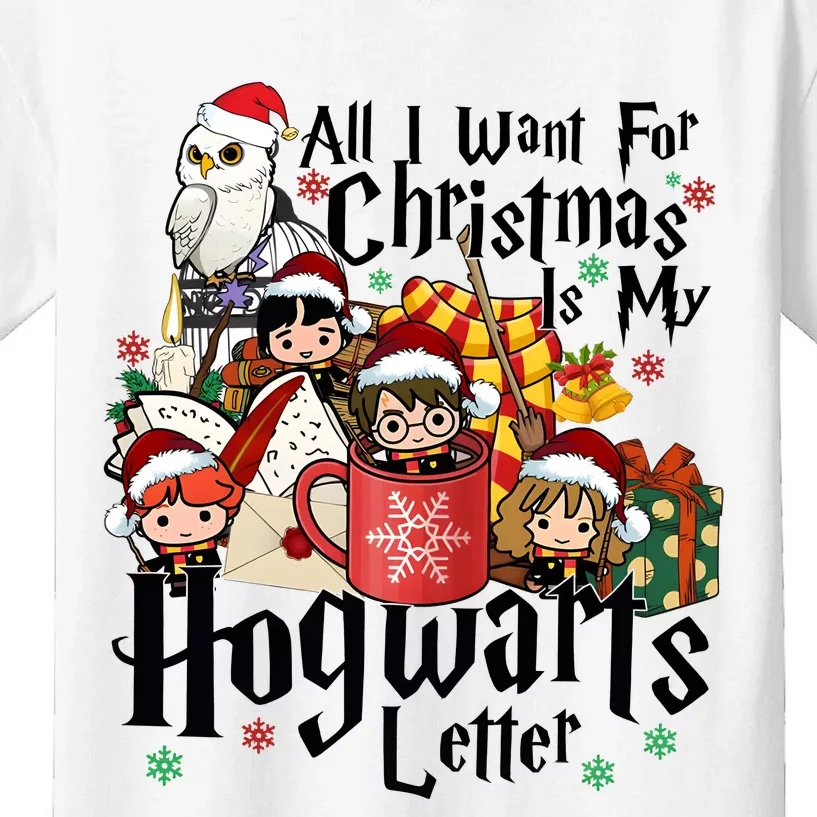 Harry Wizard School Christmas Letter Kids T-Shirt