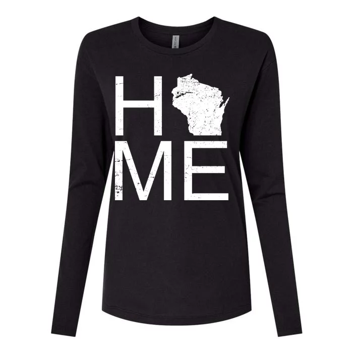 Home Wisconsin State Pride Vintage Womens Cotton Relaxed Long Sleeve T-Shirt