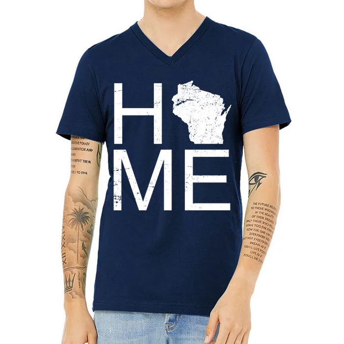 Home Wisconsin State Pride Vintage V-Neck T-Shirt