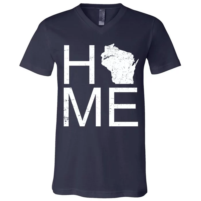 Home Wisconsin State Pride Vintage V-Neck T-Shirt