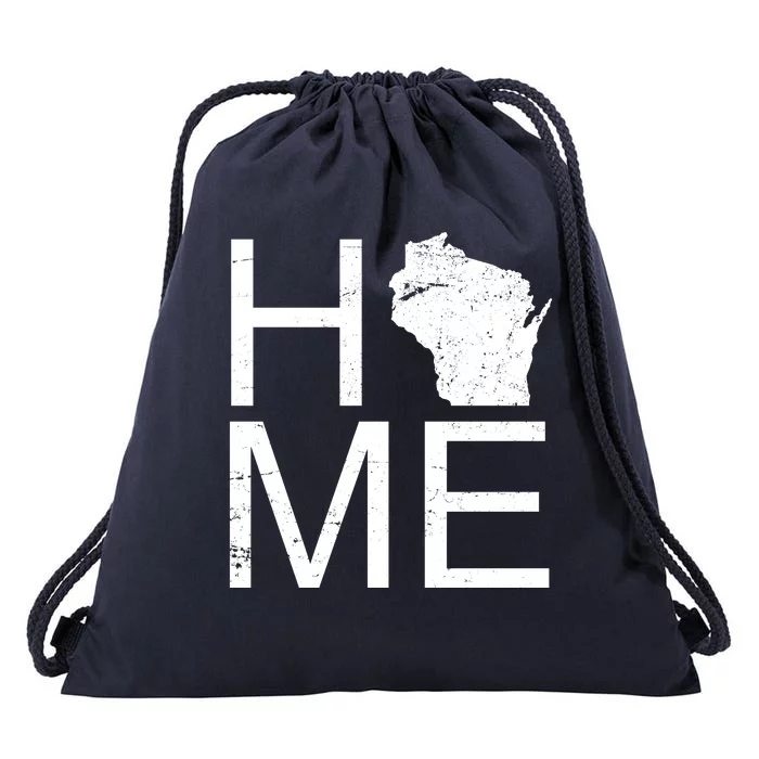 Home Wisconsin State Pride Vintage Drawstring Bag