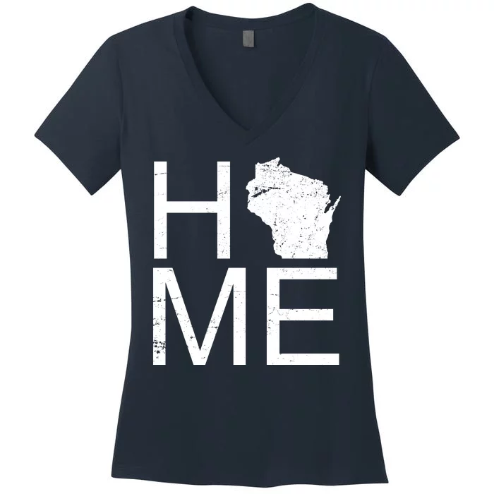 Home Wisconsin State Pride Vintage Women's V-Neck T-Shirt