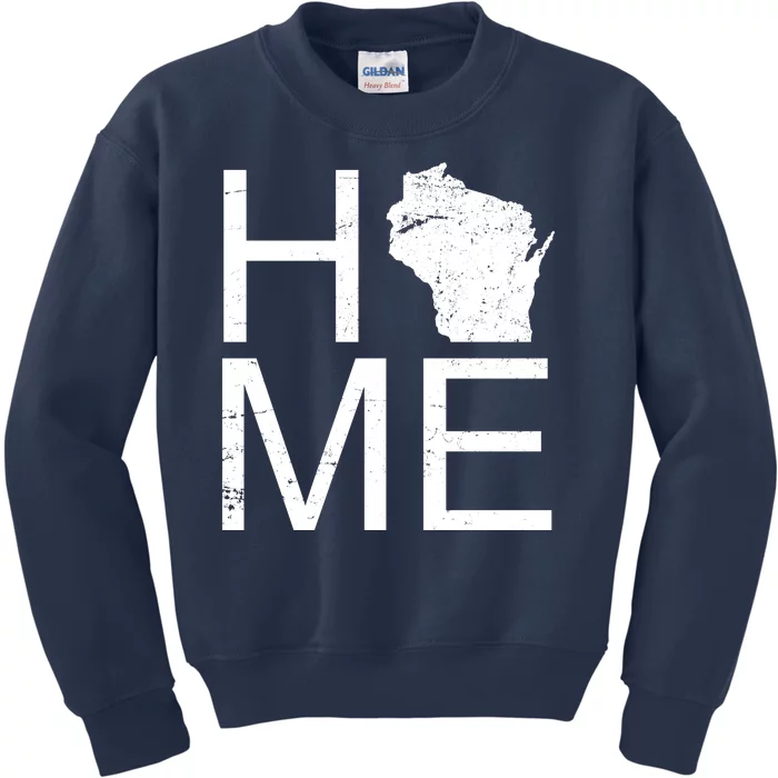 Home Wisconsin State Pride Vintage Kids Sweatshirt