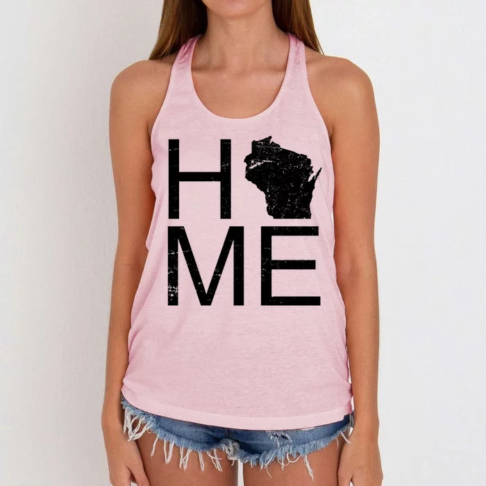 Home Wisconsin State Pride Vintage Women's Knotted Racerback Tank