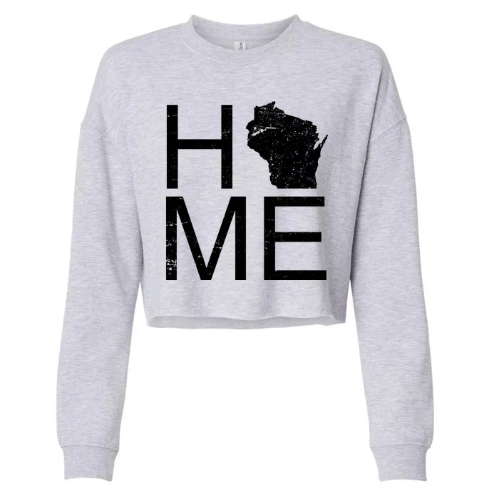 Home Wisconsin State Pride Vintage Cropped Pullover Crew