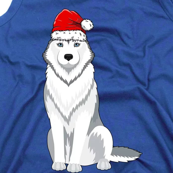 Husky Wearing Santa Hat Xmas Husky Dog Lover Christmas Cool Gift Tank Top