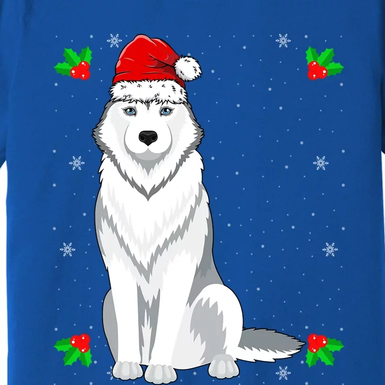 Husky Wearing Santa Hat Xmas Christmas Husky Dog Lover Cute Gift Premium T-Shirt