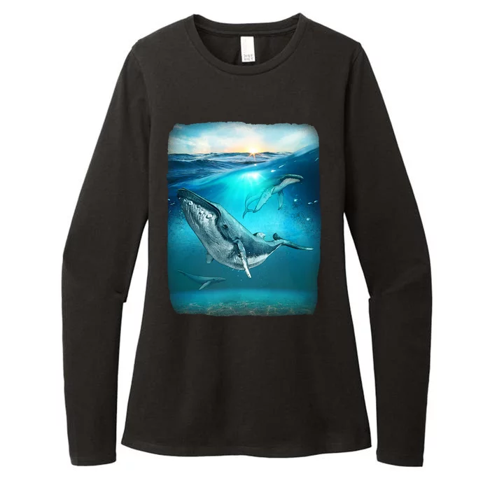 Humpback Whale Sea Ocean Womens CVC Long Sleeve Shirt