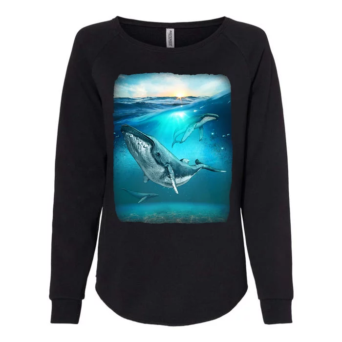 Humpback Whale Sea Ocean Womens California Wash Sweatshirt