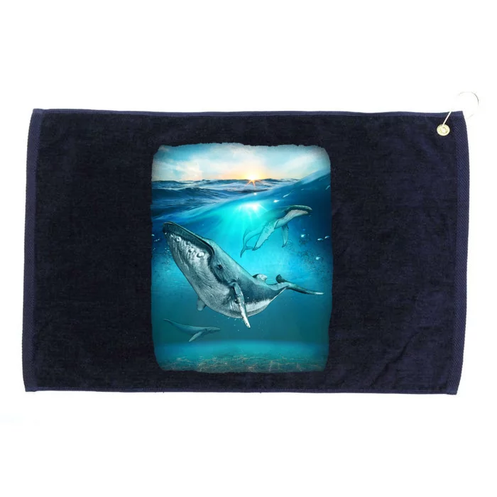 Humpback Whale Sea Ocean Grommeted Golf Towel