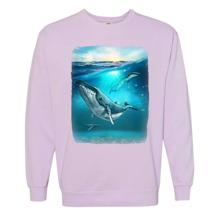 Humpback Whale Sea Ocean Garment-Dyed Sweatshirt