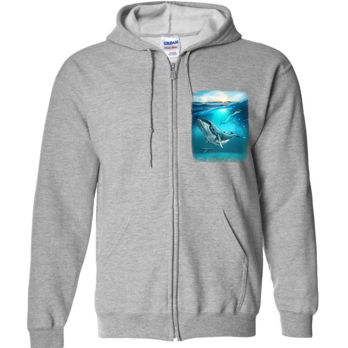 Humpback Whale Sea Ocean Full Zip Hoodie