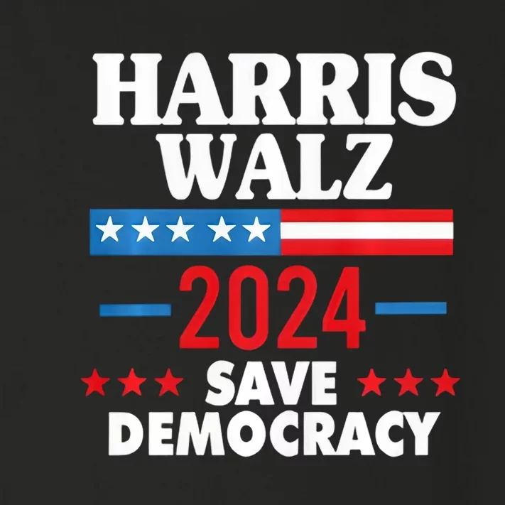 Harris Walz Save Democracy Toddler Long Sleeve Shirt