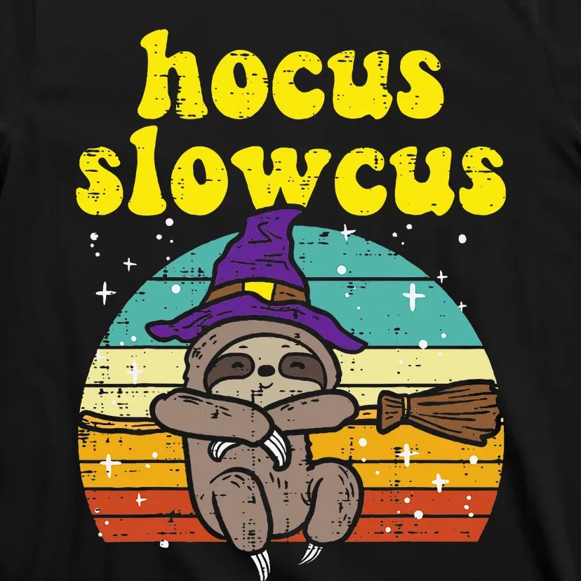 Halloween Witch Sloth Retro Animal Print Adorable and Magical T-Shirt