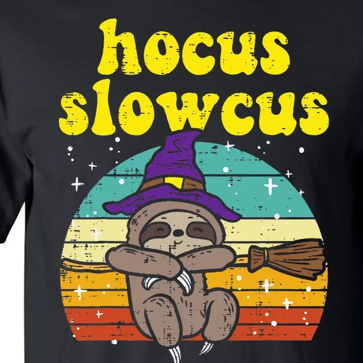 Halloween Witch Sloth Retro Animal Print Adorable and Magical Tall T-Shirt