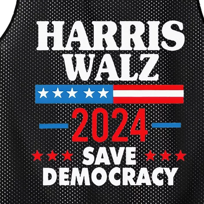 Harris Walz Save Democracy Mesh Reversible Basketball Jersey Tank