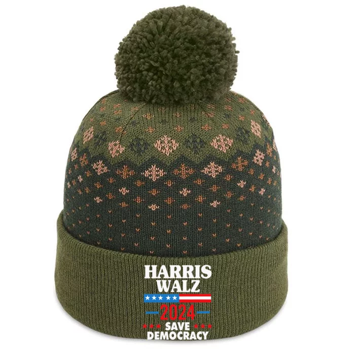 Harris Walz Save Democracy The Baniff Cuffed Pom Beanie